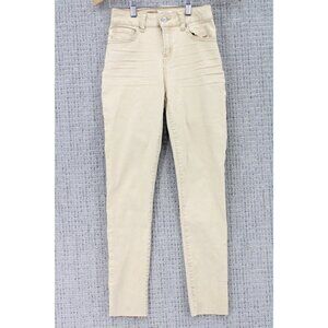 Sky And Sparrow Jeans Womens Size 1 Beige Skinny Fit Stretch Casual Cotton Blend